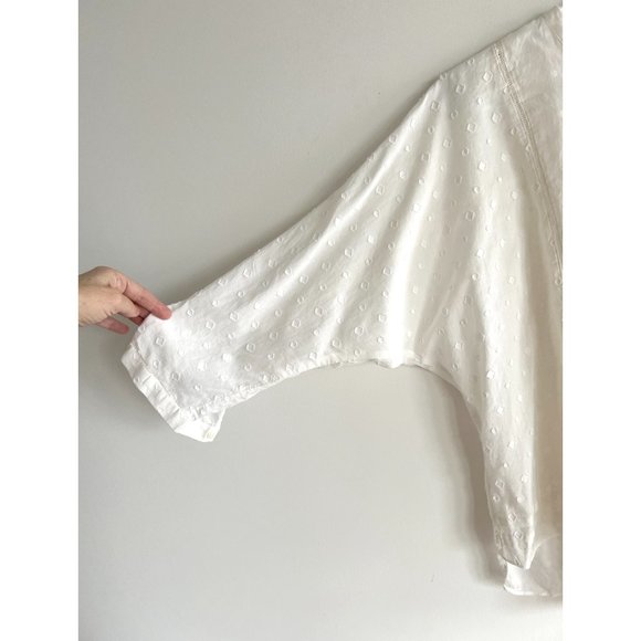 Band of Outsiders, cotton voile popover w/kimono sleeves, off white, size 2/S/M - Picture 6 of 9